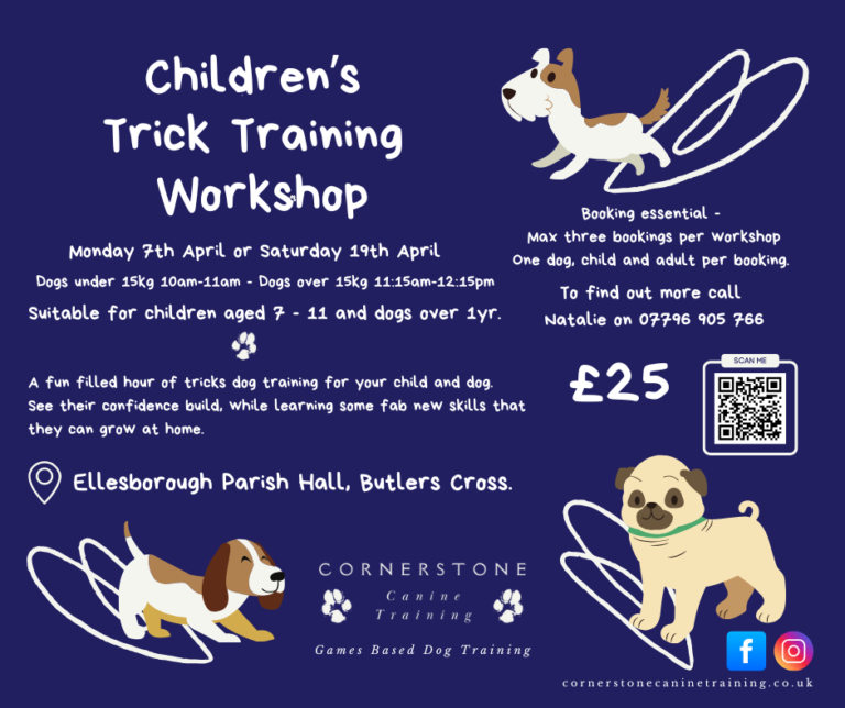 Tricks Training Children's Dog Training Workshop Ellesborough Parish Hall